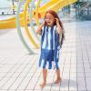dock & bay kids poncho hooded towel mini cabana collection whitsunday blue xs (2 4yrs)