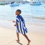 dock & bay kids poncho hooded towel mini cabana collection whitsunday blue xs (2 4yrs)