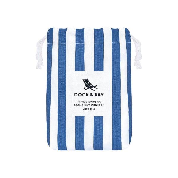 dock & bay kids poncho hooded towel mini cabana collection whitsunday blue xs (2 4yrs)