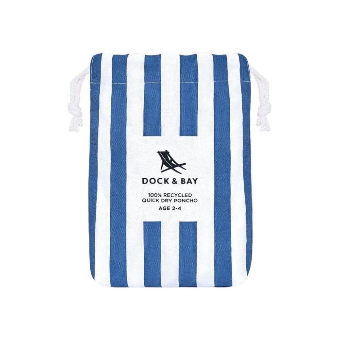 dock & bay kids poncho hooded towel mini cabana collection whitsunday blue xs (2 4yrs)