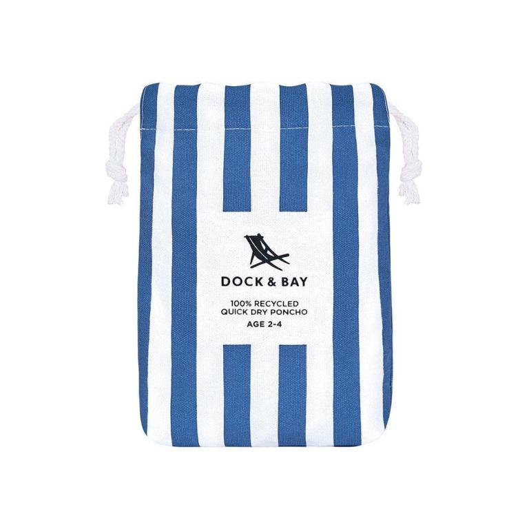 dock & bay kids poncho hooded towel mini cabana collection whitsunday blue xs (2 4yrs)