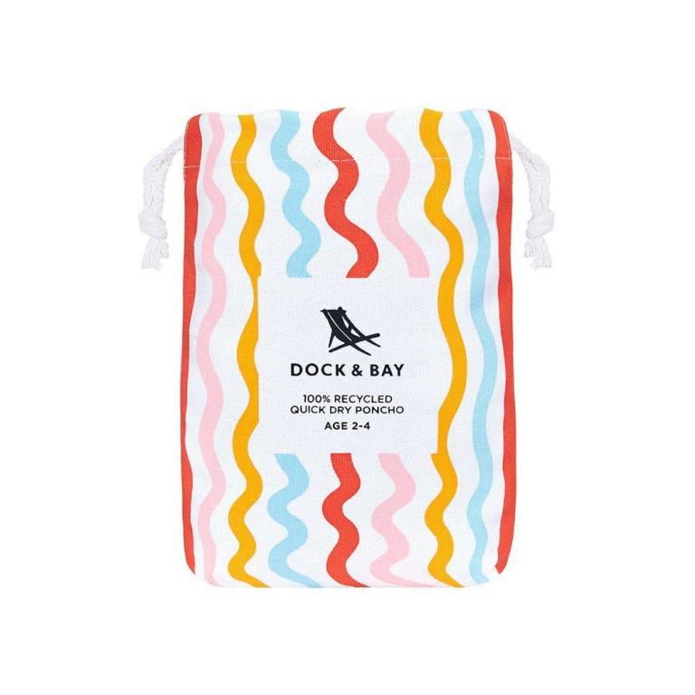 dock & bay kids poncho hooded towel squiggle face m (7 10yrs) dock & bay kids poncho hooded towel squiggle face m (7 10yrs)