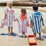 dock & bay kids poncho hooded towel squiggle face m (7 10yrs) dock & bay kids poncho hooded towel squiggle face m (7 10yrs)