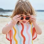 dock & bay kids poncho hooded towel squiggle face m (7 10yrs) dock & bay kids poncho hooded towel squiggle face m (7 10yrs)