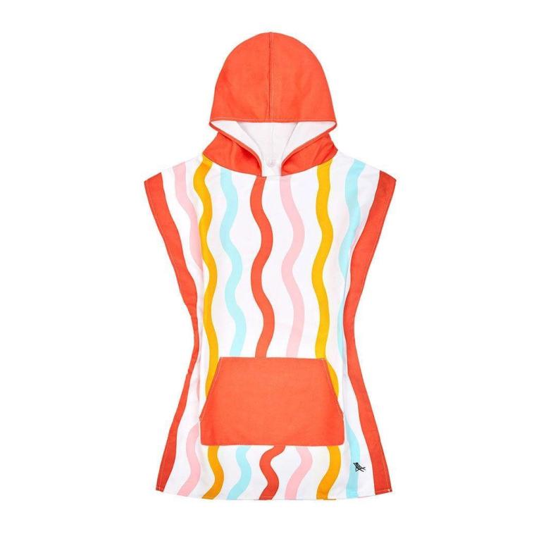 dock & bay kids poncho hooded towel squiggle face m (7 10yrs) dock & bay kids poncho hooded towel squiggle face m (7 10yrs)