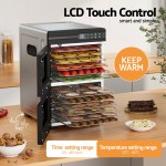 devanti 12 trays food dehydrator dual zone stainless steel fruit jerky dryer