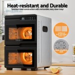 devanti 12 trays food dehydrator dual zone stainless steel fruit jerky dryer