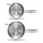 5 star chef frying pan stainless steel uncoated twin frypan set 25/30cm silver 5 star chef frying pan stainless steel uncoated twin frypan set 25/30cm silver