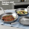 5 star chef frying pan stainless steel uncoated twin frypan set 25/30cm silver