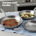 5 star chef frying pan stainless steel uncoated twin frypan set 25/30cm silver 5 star chef frying pan stainless steel uncoated twin frypan set 25/30cm silver
