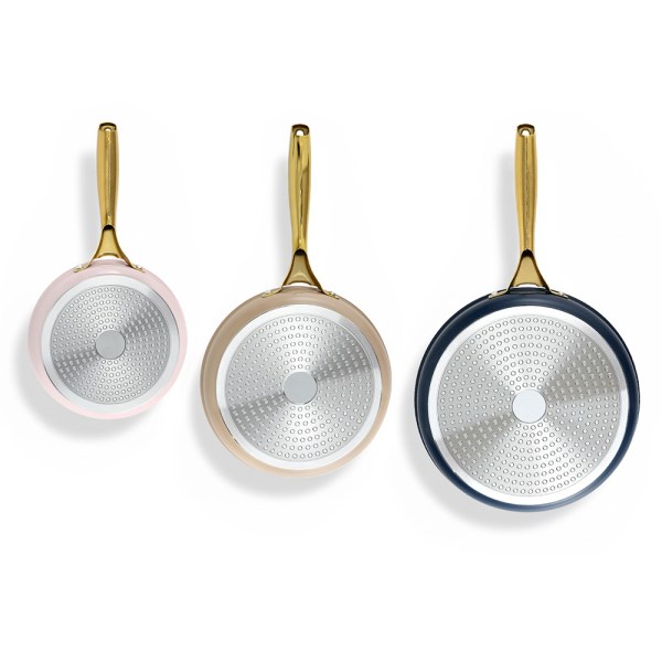 5 star chef frying pan 3pcs shades frypan set ceramic coating multi colour