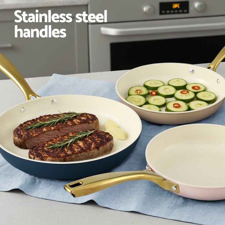 5 star chef frying pan 3pcs shades frypan set ceramic coating multi colour 5 star chef frying pan 3pcs shades frypan set ceramic coating multi colour