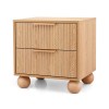 artiss rattan bedside table 2 drawers pine artiss rattan bedside table 2 drawers pine