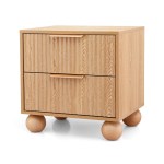 artiss rattan bedside table 2 drawers pine