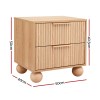 artiss rattan bedside table 2 drawers pine artiss rattan bedside table 2 drawers pine