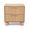 artiss rattan bedside table 2 drawers pine artiss rattan bedside table 2 drawers pine
