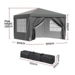 instahut gazebo 3x3 pop up marquee folding tent wedding gazebos camping outdoor shade canopy gray instahut gazebo 3x3 pop up marquee folding tent wedding gazebos camping outdoor shade canopy gray