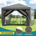 instahut gazebo 3x3 pop up marquee folding tent wedding gazebos camping outdoor shade canopy gray instahut gazebo 3x3 pop up marquee folding tent wedding gazebos camping outdoor shade canopy gray
