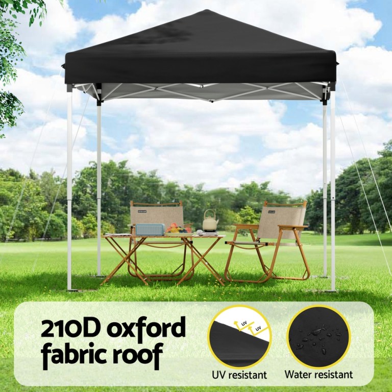 instahut gazebo 2x2m outdoor patio garden marquee shade black