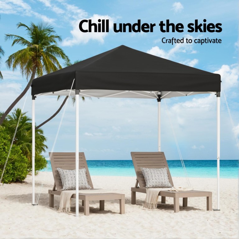instahut gazebo 2x2m outdoor patio garden marquee shade black