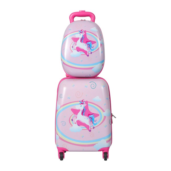bopeep 16''13'' 2pcs kids luggage set unicorn