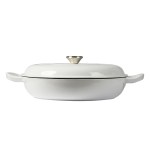 toque 3.5l enamel dutch oven pan in white colour