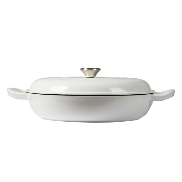 toque 3.5l enamel dutch oven pan in white colour toque 3.5l enamel dutch oven pan in white colour