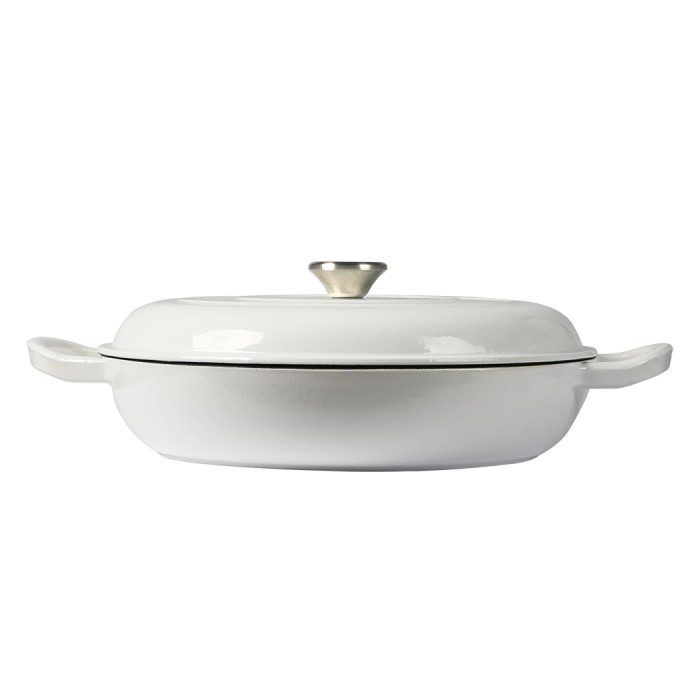 toque 3.5l enamel dutch oven pan in white colour