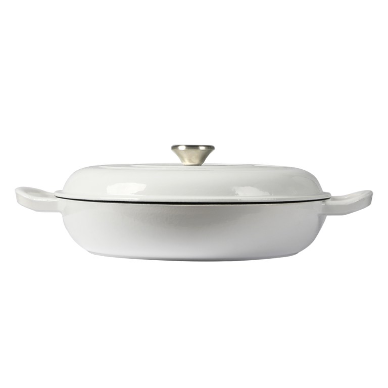 toque 3.5l enamel dutch oven pan in white colour