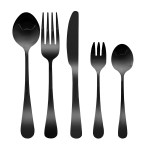 stainless steel cutlery set travel knife black