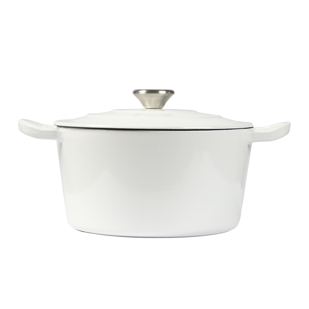 toque 4l enamel dutch oven pot in white colour