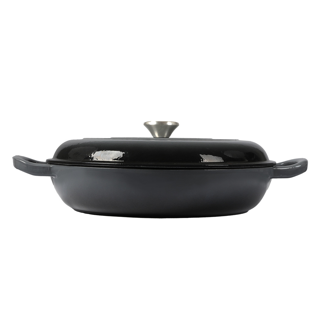3.5l enamel dutch oven pan in black colour