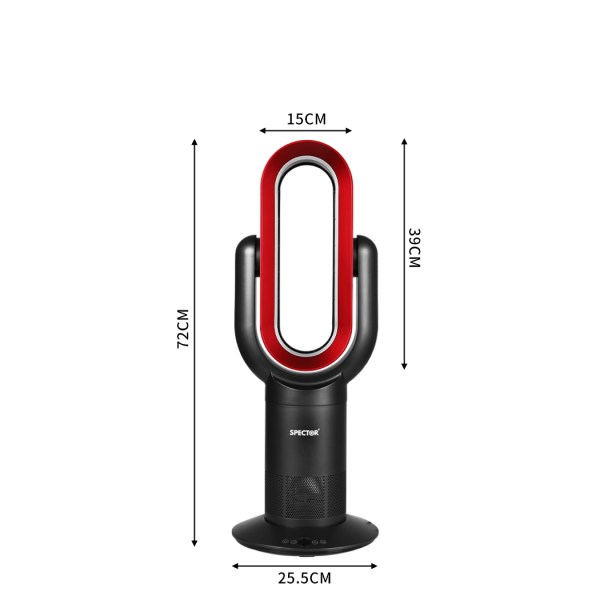 spector bladeless fan cooler heater red