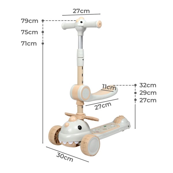 bopeep foldable kids scooter flip able seat beige bopeep foldable kids scooter flip able seat beige