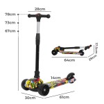 bopeep foldable kids scooter led music blue