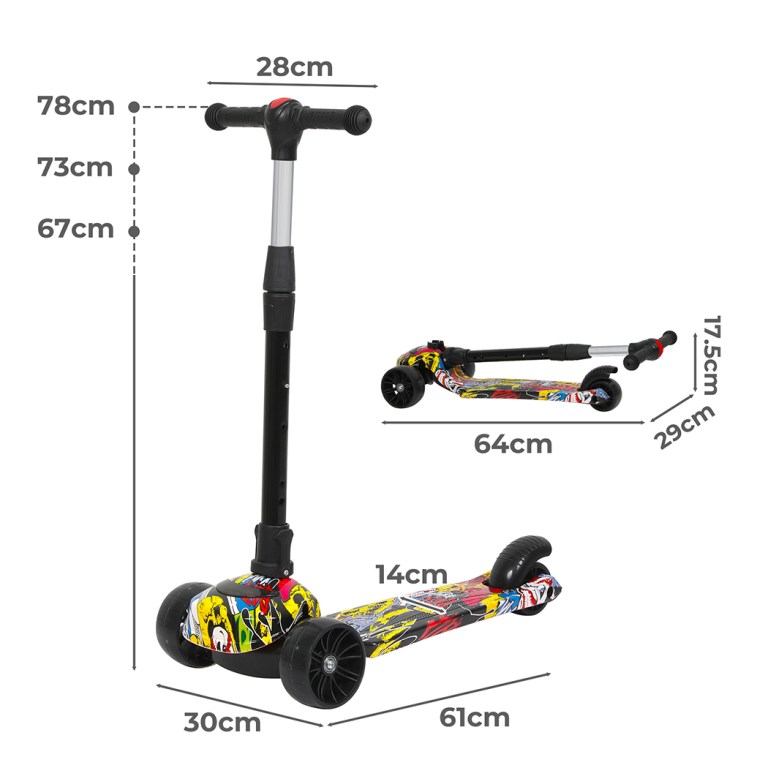 bopeep foldable kids scooter led music blue