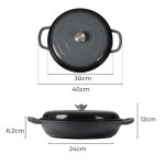 3.5l enamel dutch oven pan in black colour 3.5l enamel dutch oven pan in black colour