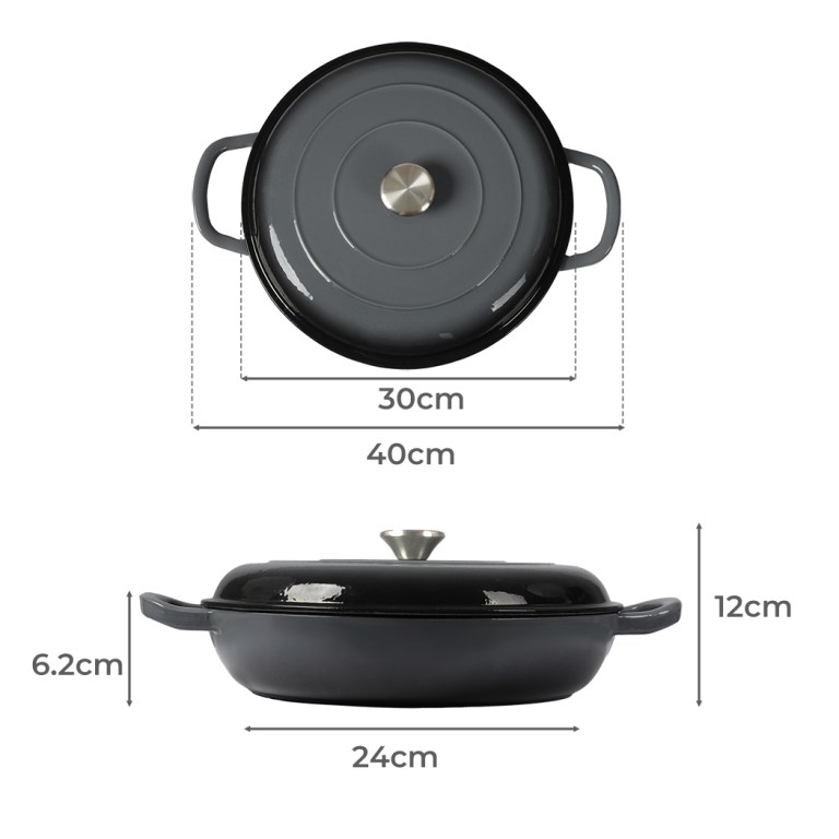 3.5l enamel dutch oven pan in black colour 3.5l enamel dutch oven pan in black colour