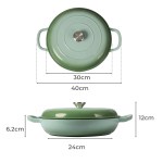toque 3.5l enamel dutch oven pan in green colour
