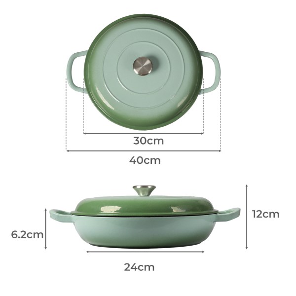 toque 3.5l enamel dutch oven pan in green colour toque 3.5l enamel dutch oven pan in green colour