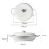 toque 3.5l enamel dutch oven pan in white colour