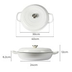 toque 3.5l enamel dutch oven pan in white colour