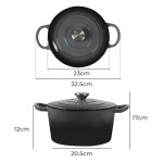 toque 4l enamel dutch oven pot in black colour