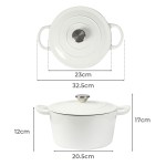 toque 4l enamel dutch oven pot in white colour