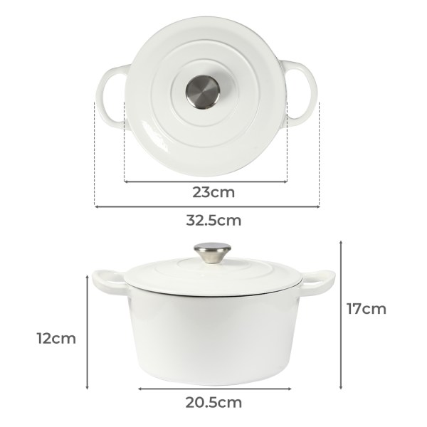toque 4l enamel dutch oven pot in white colour toque 4l enamel dutch oven pot in white colour