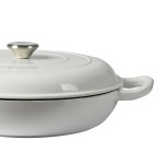 toque 3.5l enamel dutch oven pan in white colour