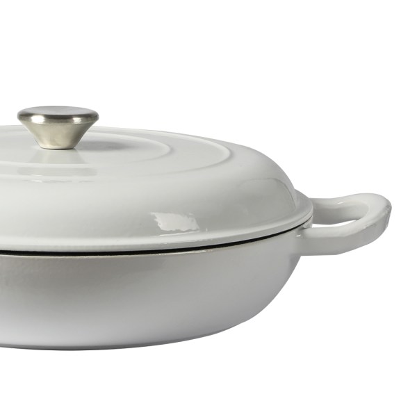 toque 3.5l enamel dutch oven pan in white colour toque 3.5l enamel dutch oven pan in white colour