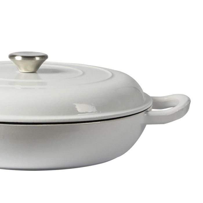 toque 3.5l enamel dutch oven pan in white colour