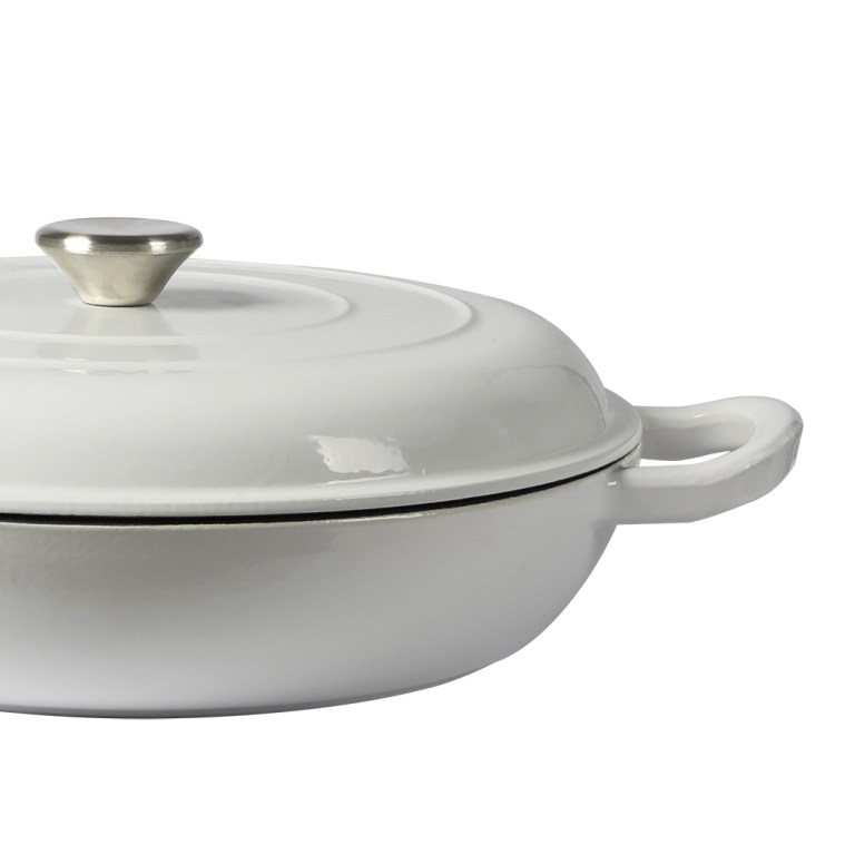 toque 3.5l enamel dutch oven pan in white colour