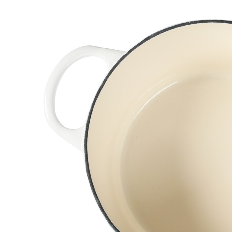 toque 4l enamel dutch oven pot in white colour